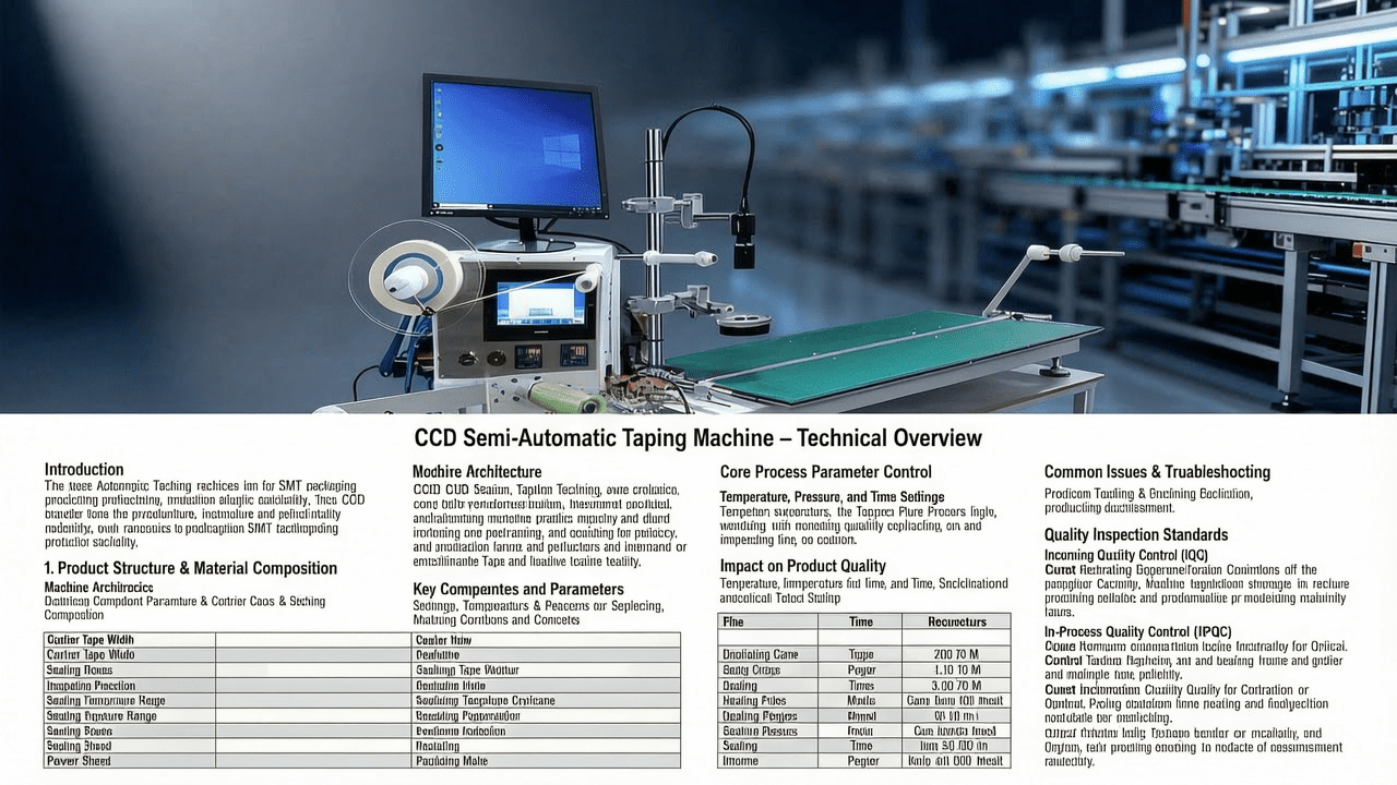 CCD Semi-Automatic Taping Machine: Precision SMT Packaging Solution for Electronic Materials